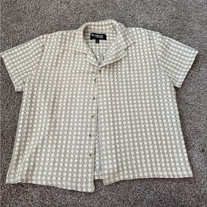 PBeige Patterned Short-Sleeve Shirt